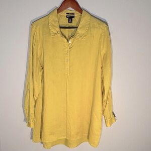 1X Tunic Top 100% Linen Button Front Jones New York JNY
